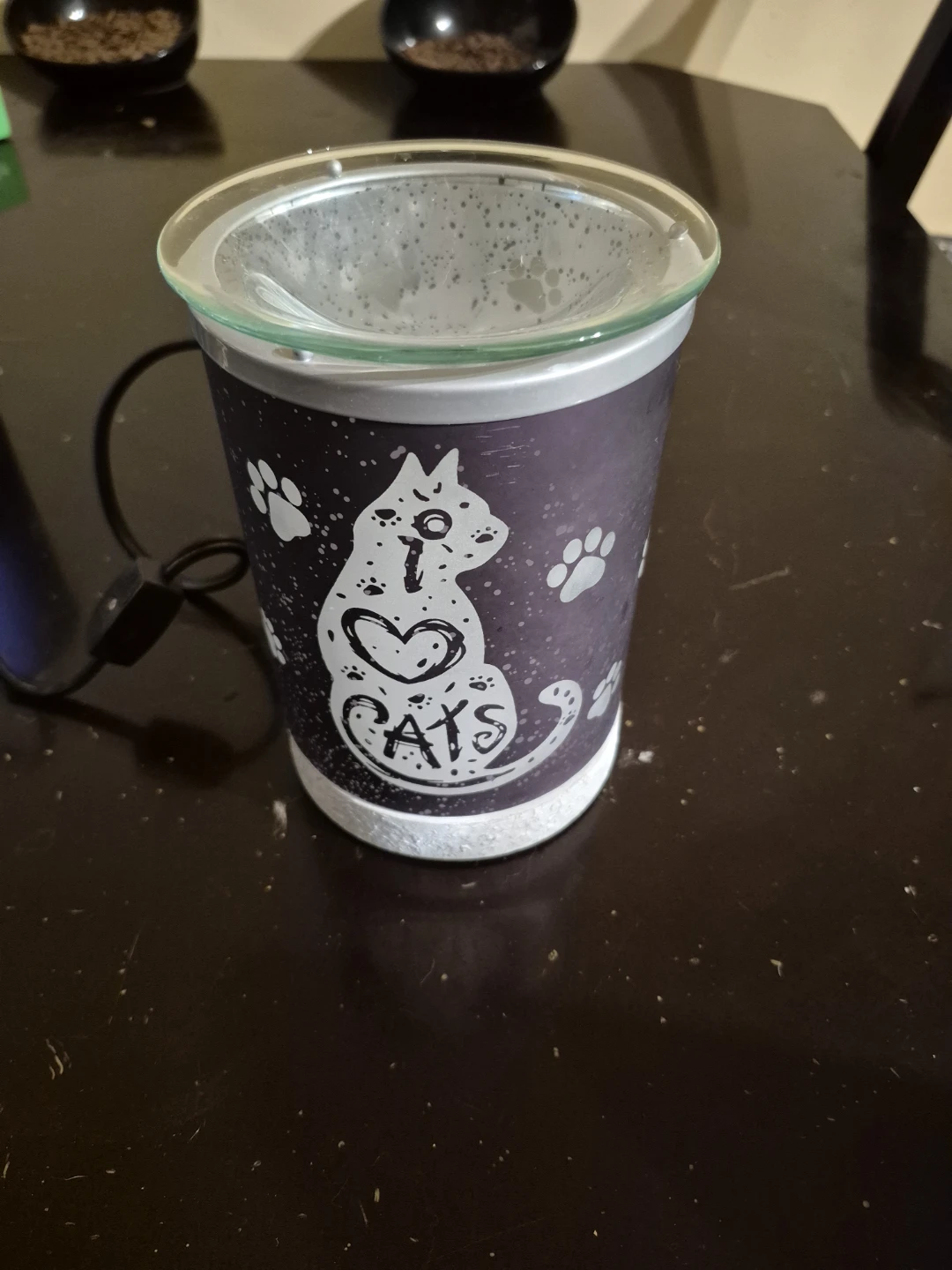 Electric Wax Burner with "I Love Cats" Design