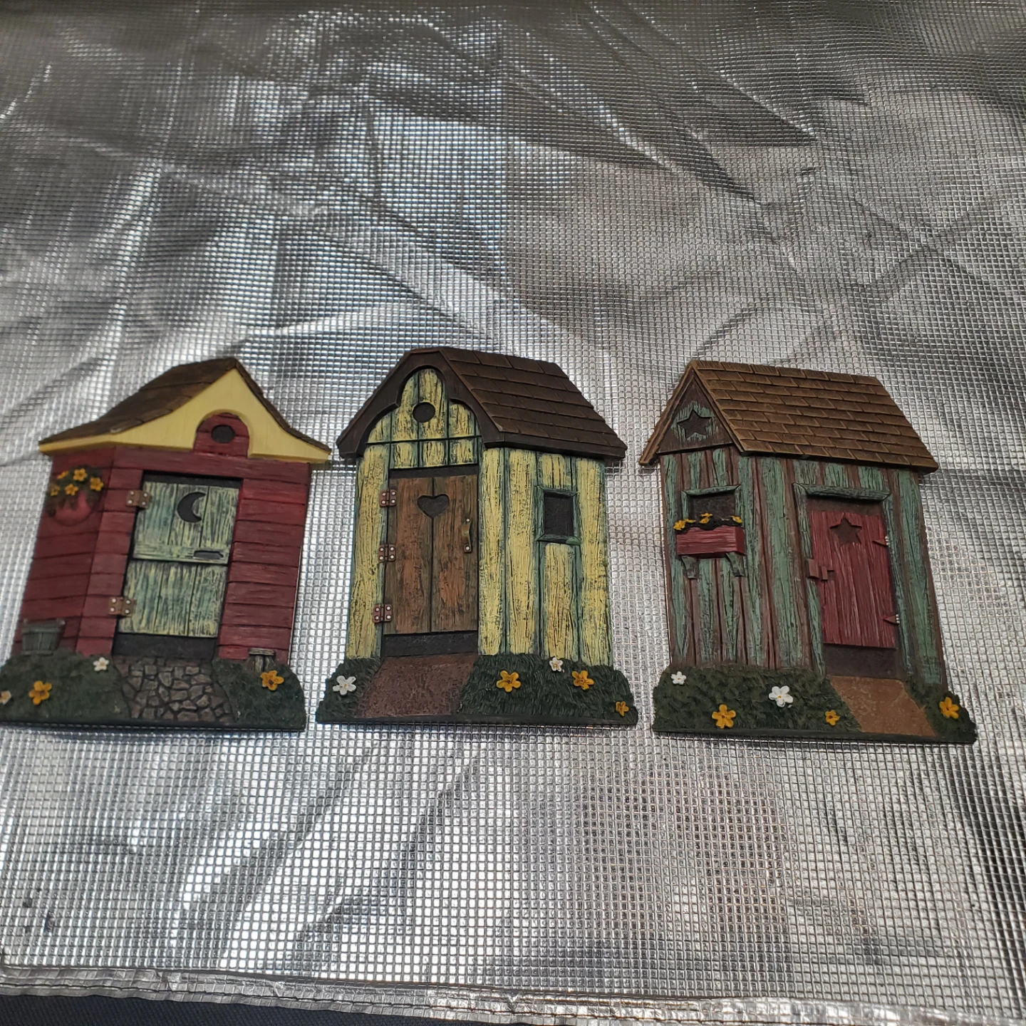 Set of 3 Decorative Outhouse Wall Hangings