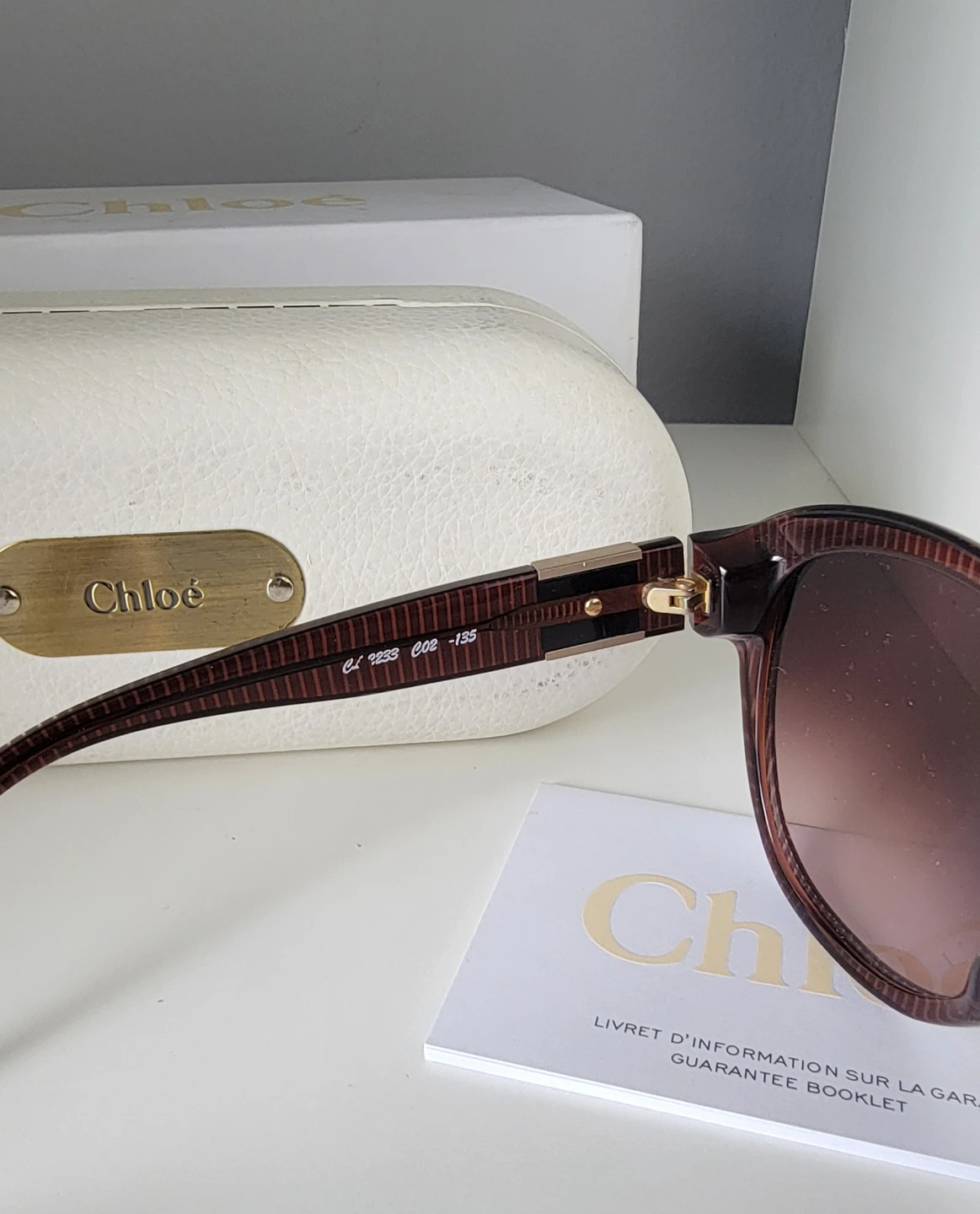 Chloe Sunglasses Brown Striped - photo 3