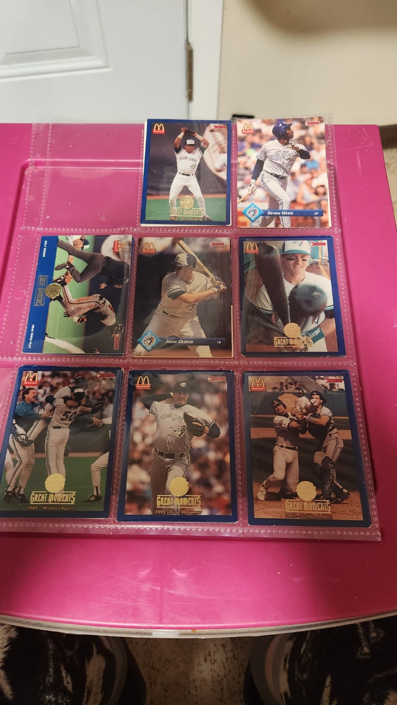 16 McDonald's Great Moments Toronto Blue Jays Baseball Cards