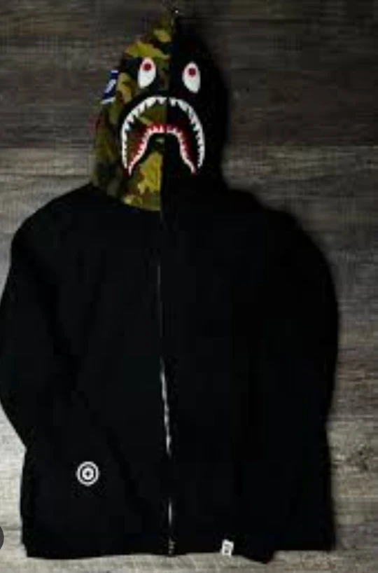 BAPE Shark Full Zip Hoodie Green Camo - photo 2