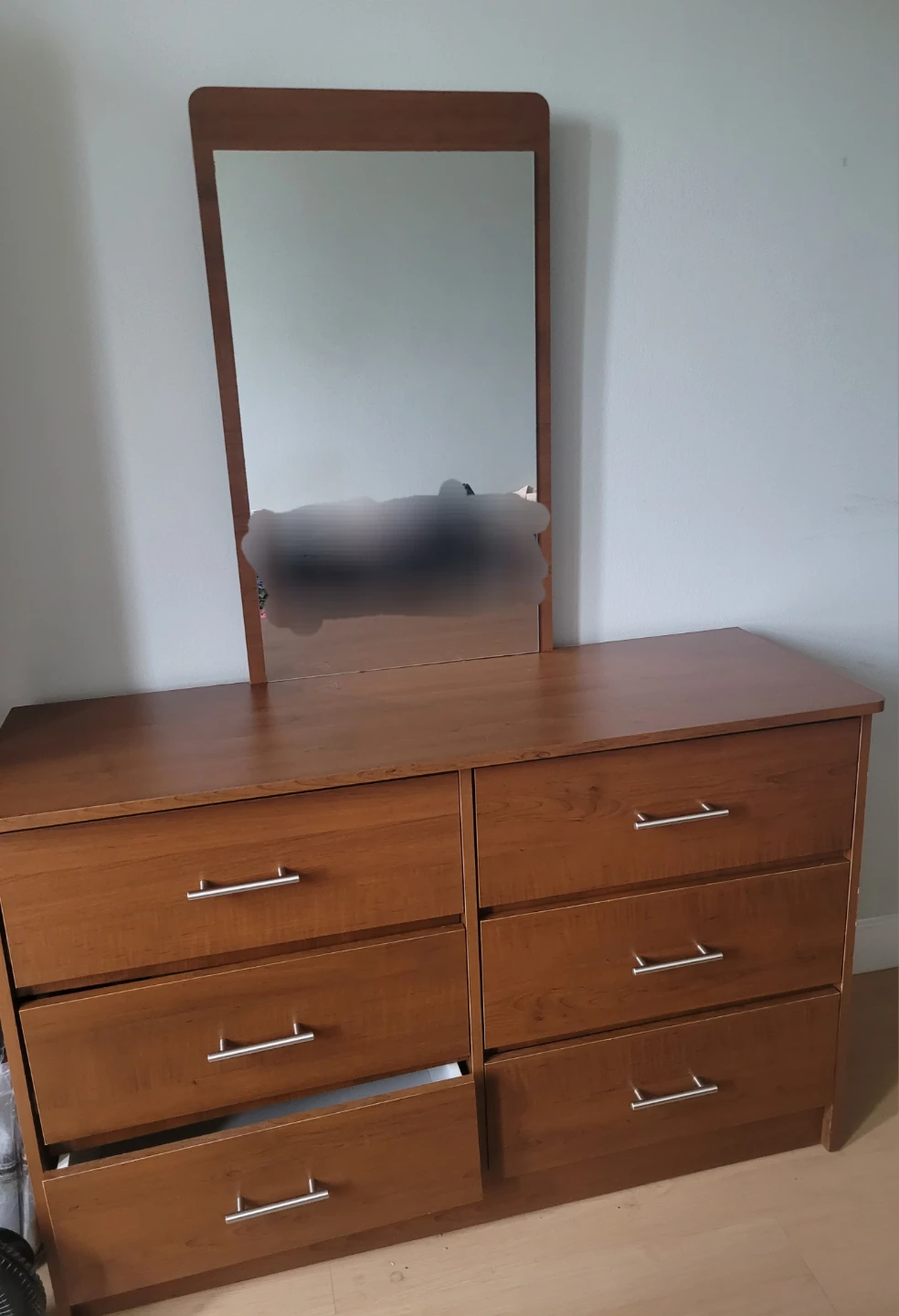 Wooden Dresser with Mirror