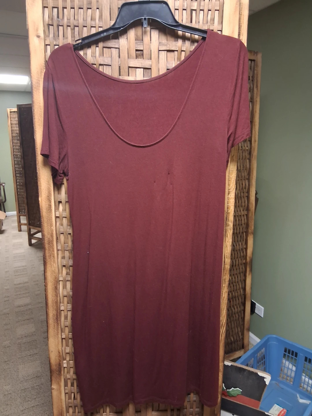 Maroon Scoop Neck T-Shirt dress