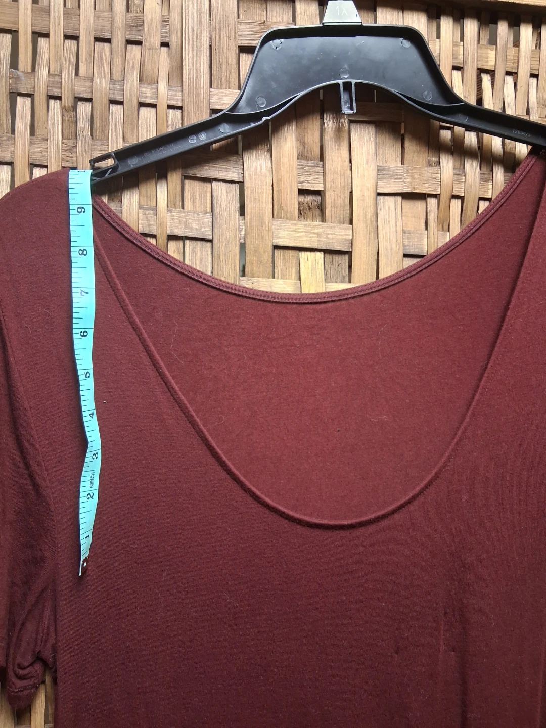 Maroon Scoop Neck T-Shirt dress - photo 3