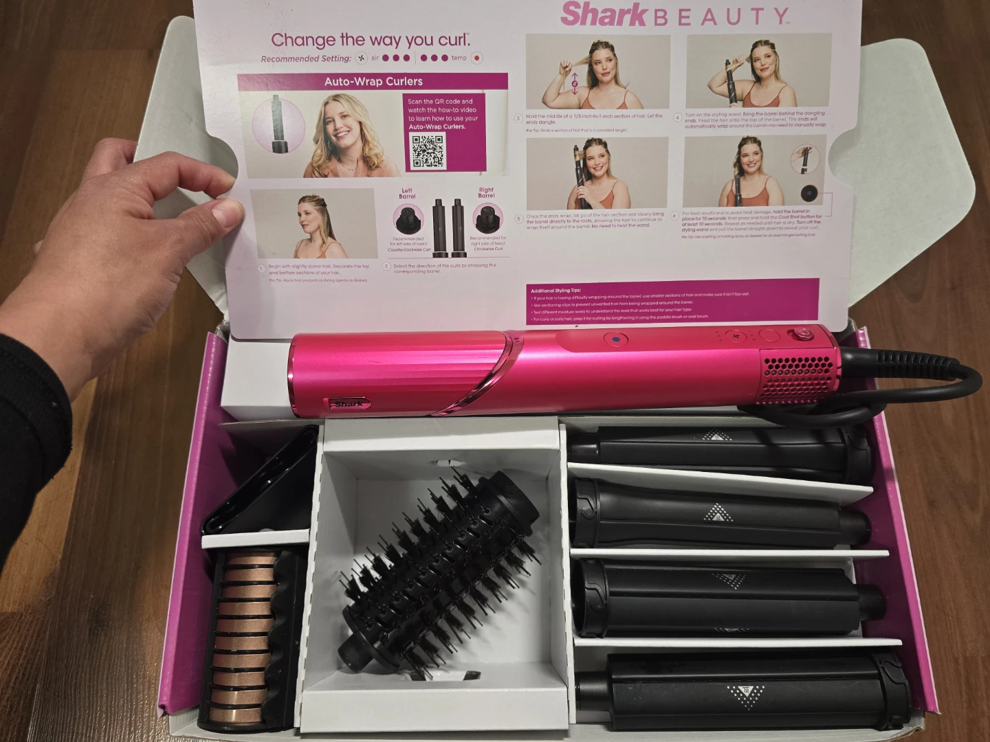 Shark FlexStyle Limited Edition Malibu Pink Auto-Wrap Curler Set