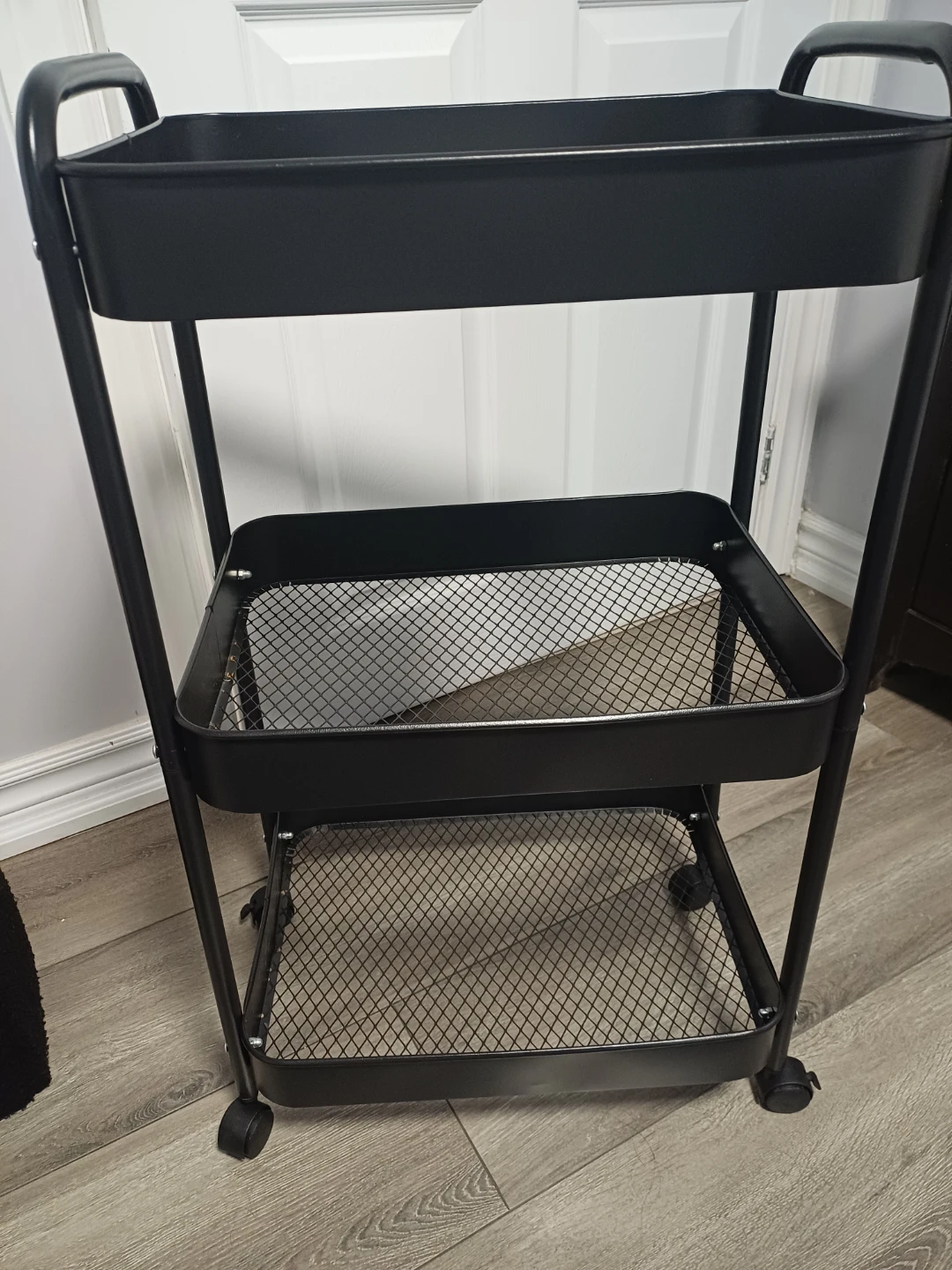 Black 3-Tier Rolling Utility Cart - photo 5