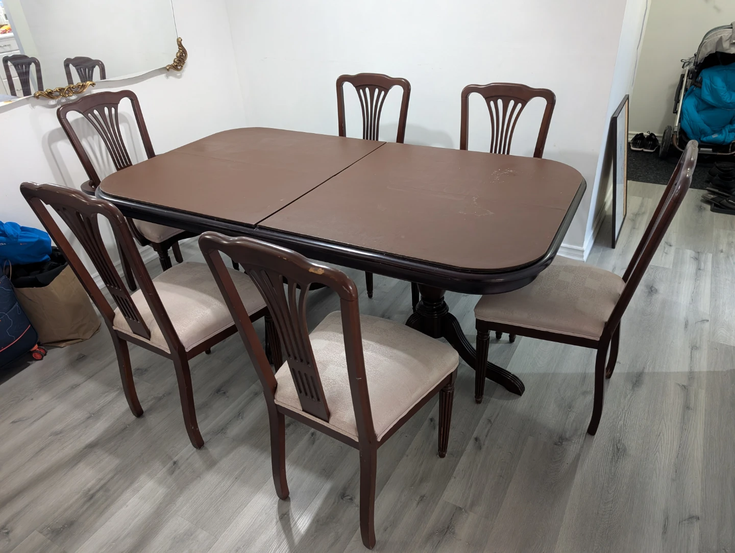 Wooden Dining Table with 6 Chairs - photo 2