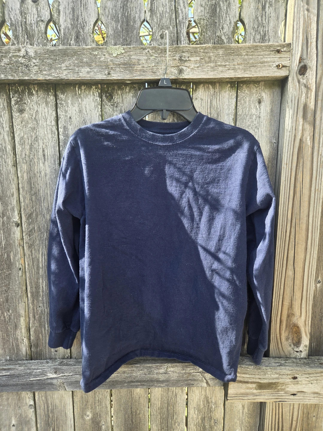 Fruit of the Loom Long Sleeve T-Shirt Size L (10/12) Navy Blue