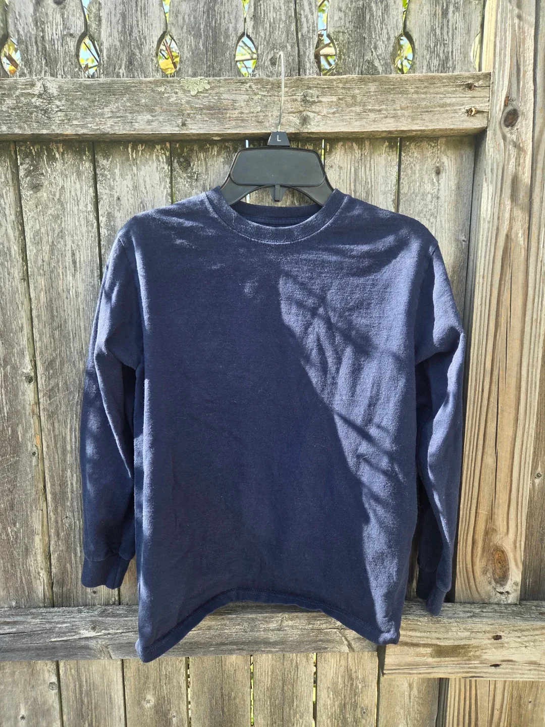 Fruit of the Loom Long Sleeve T-Shirt Size L (10/12) Navy Blue