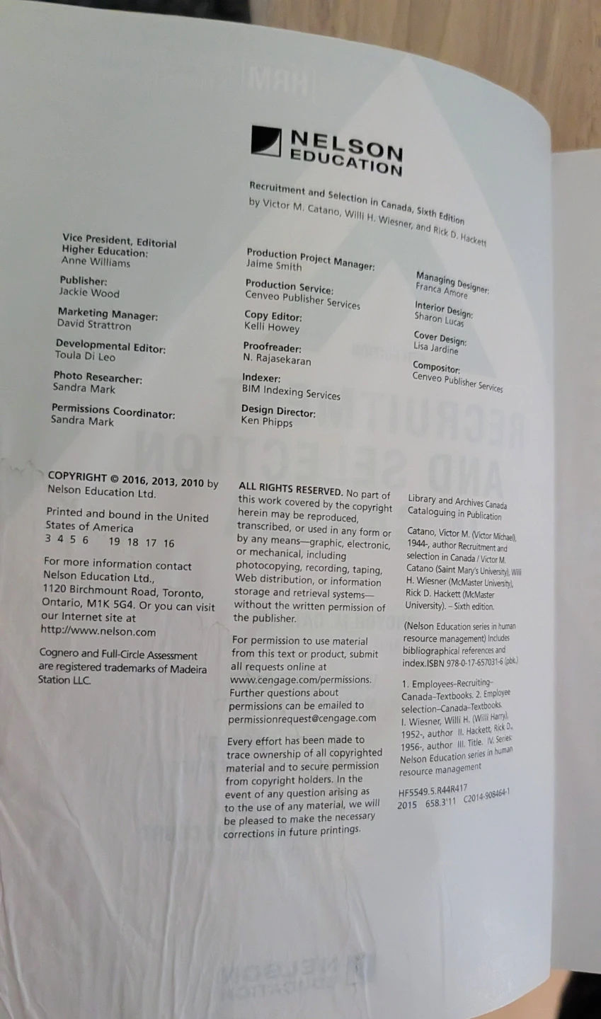 Recruitment and Selection in Canada, Sixth Edition Textbook - photo 4