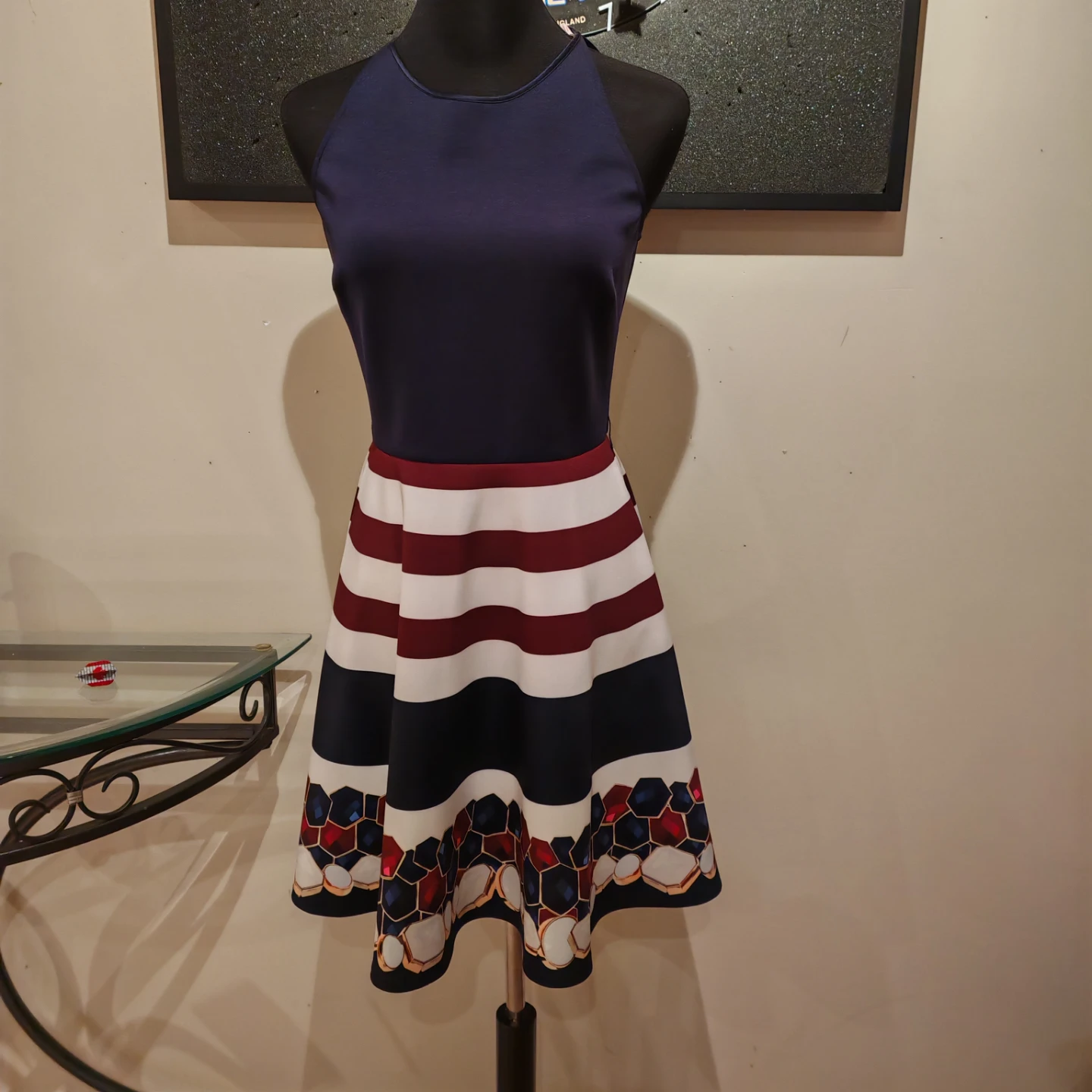 Ted Baker London Annalie Rowing Stripe Skater Dress in Navy. - photo 4