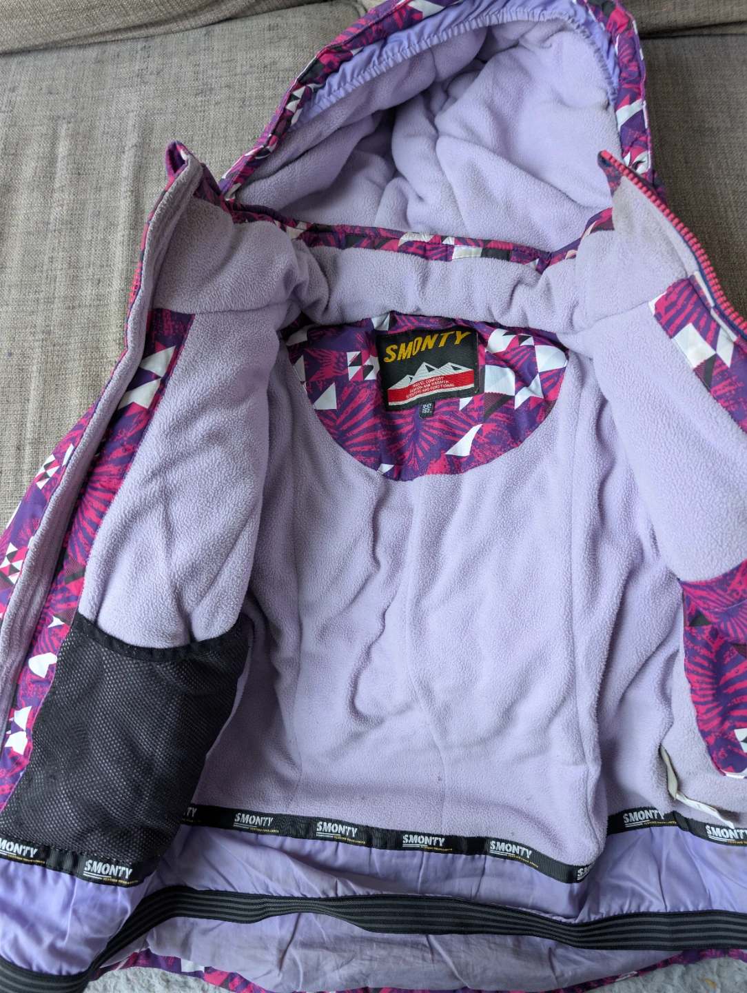 Smonty Ski Jacket Size 152 Purple Pink Geometric Print - photo 4