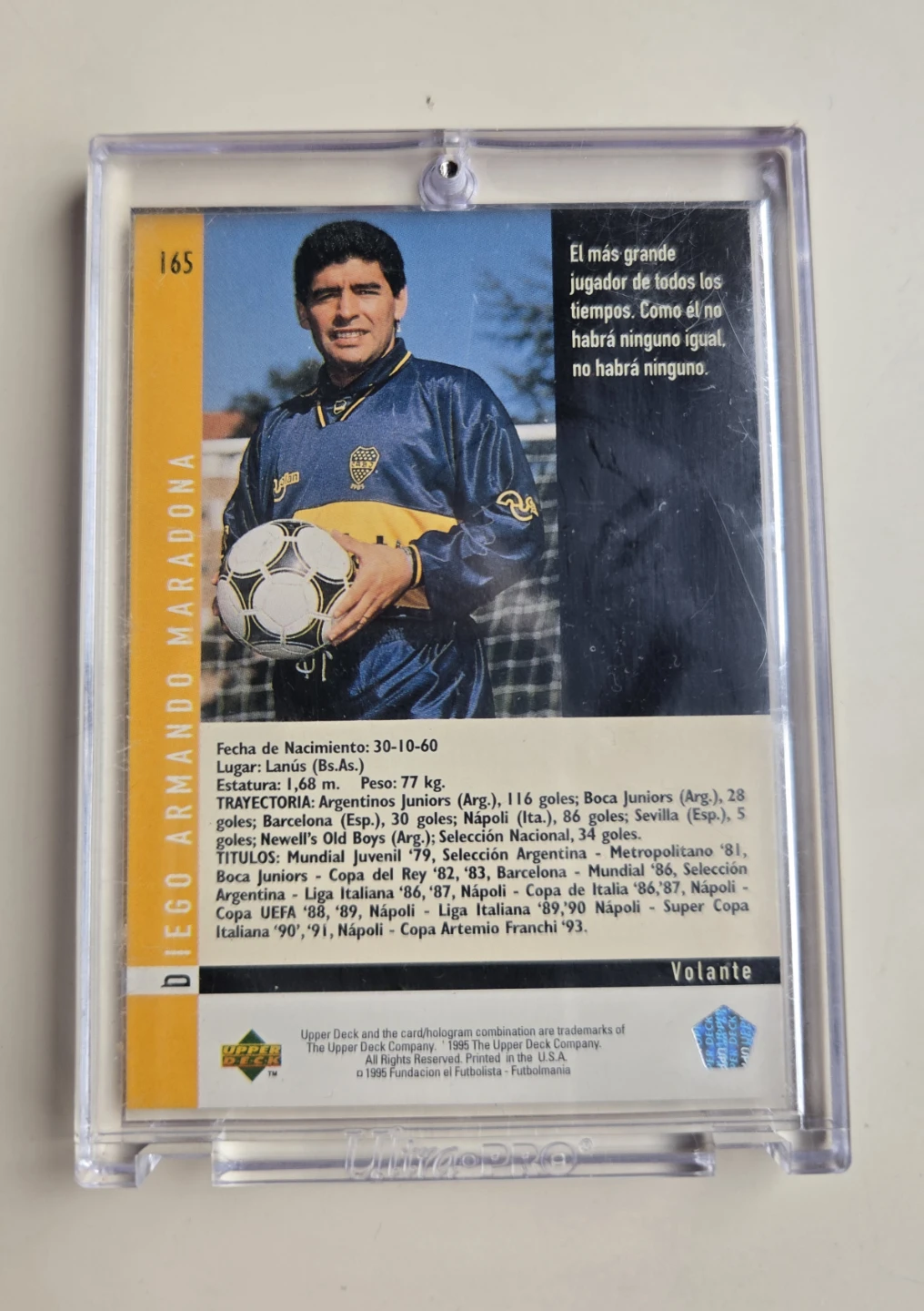 Diego Maradona Boca Juniors 1990s Football Card - photo 2