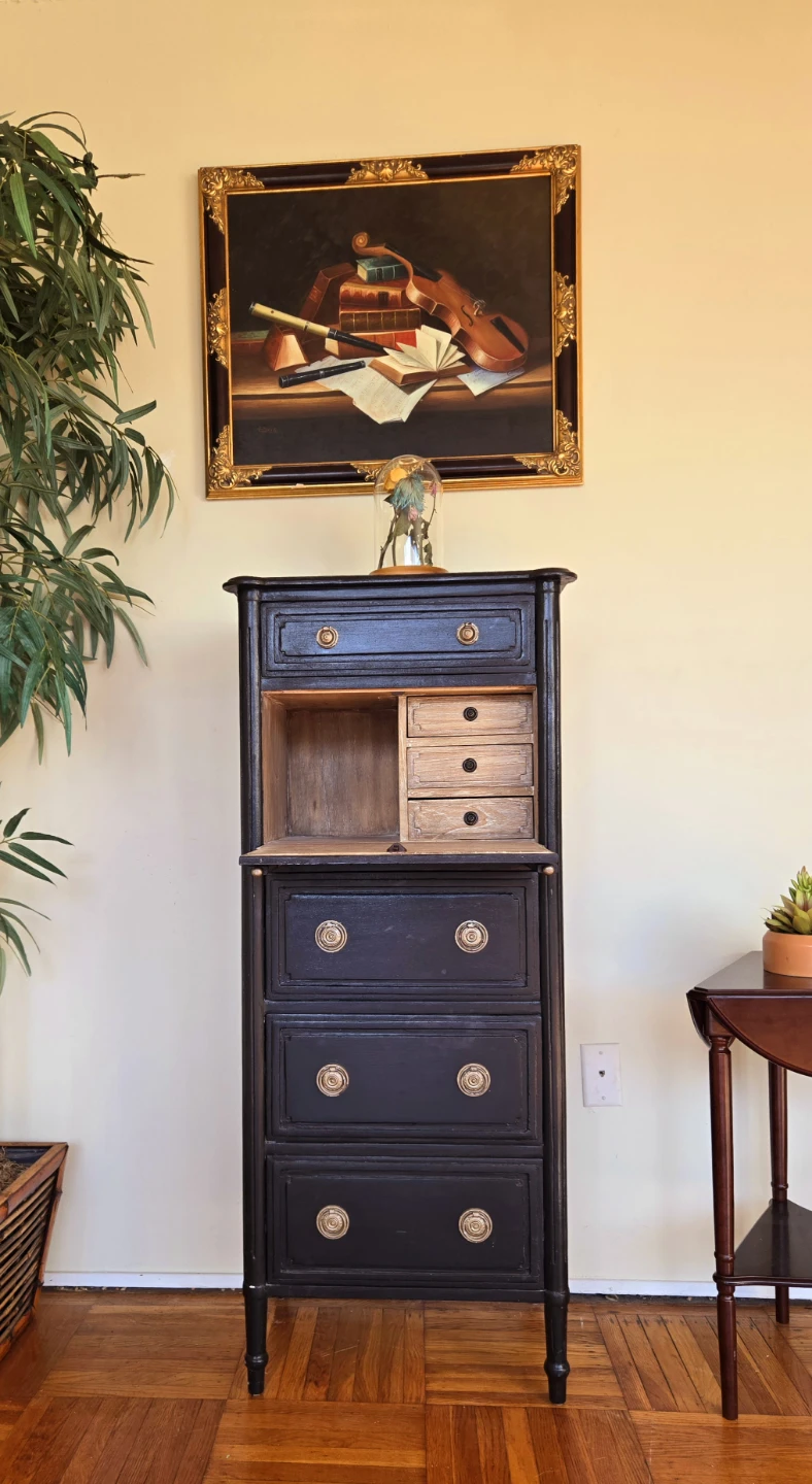Solid Wood 5 Drawer Secretary Desk/Tallboy Dresser - photo 2