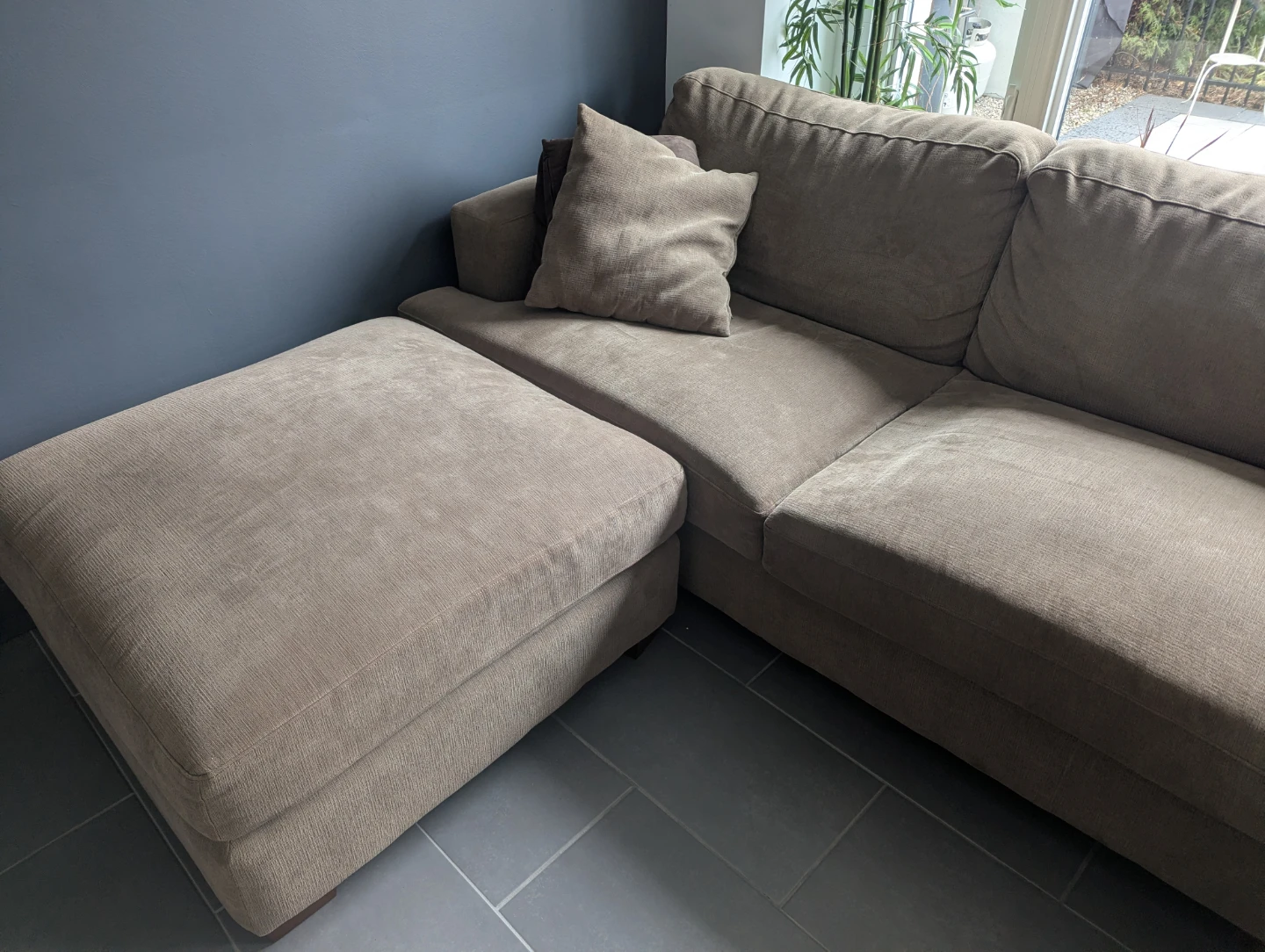 Brown Sectional Sofa with Ottoman - photo 2