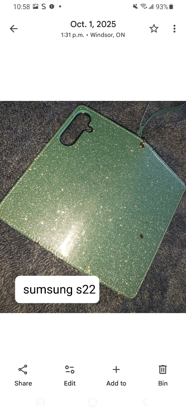Sparkly Flip Wallet Case for Samsung S22 - Green - photo 2