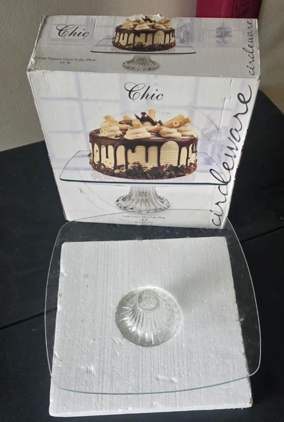 Glass Cake Stand / Cake Plate with Box