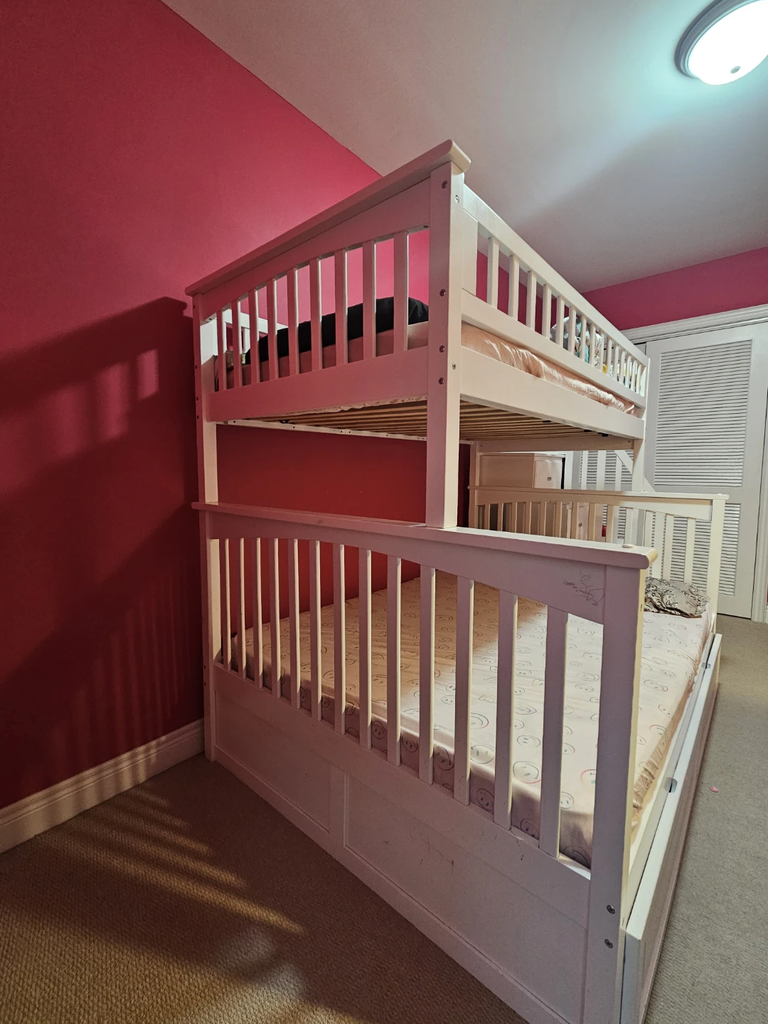 White Bunk Bed with Stairs and Storage - photo 2