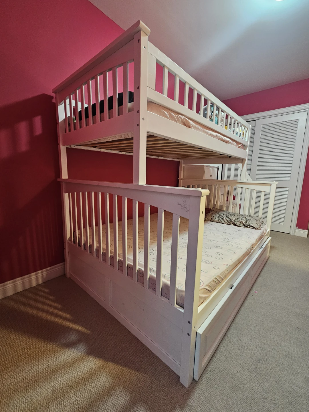 White Bunk Bed with Stairs and Storage - photo 3