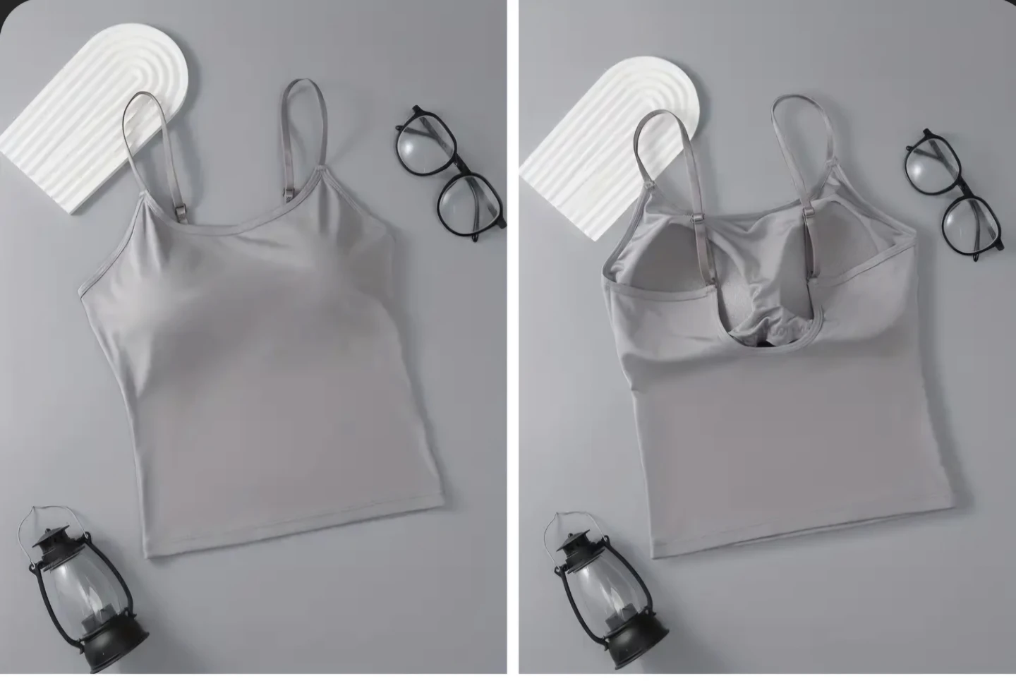 Grey Wireless Padded Bra Camisole Tank Top