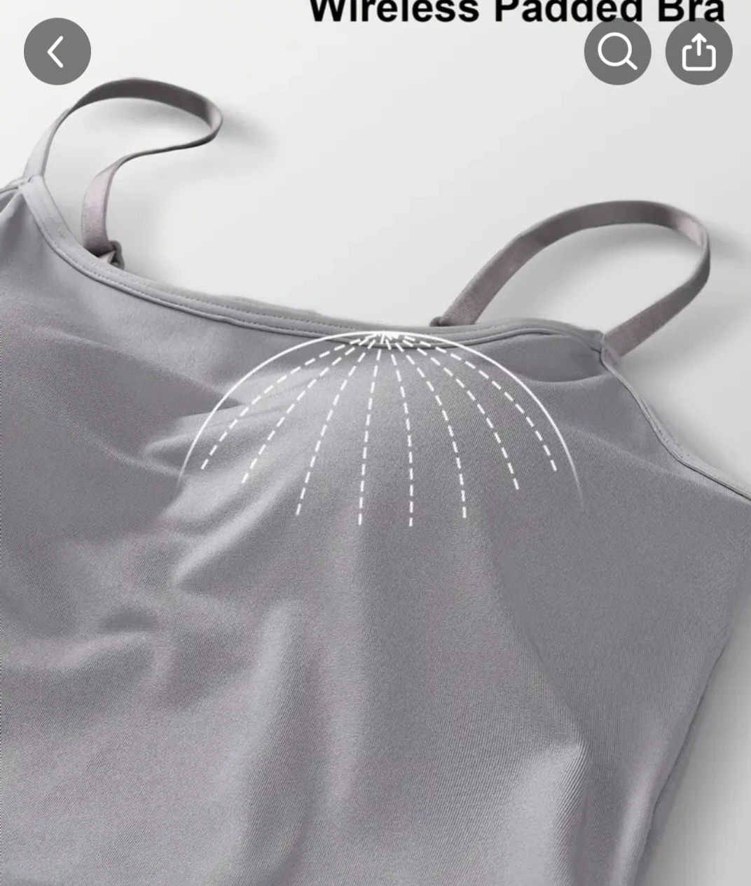 Grey Wireless Padded Bra Camisole Tank Top - photo 2
