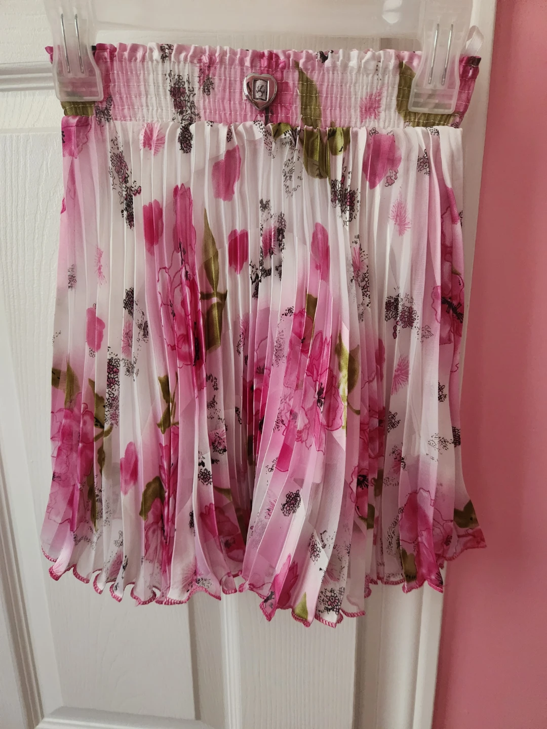 Pleated Floral Skirt