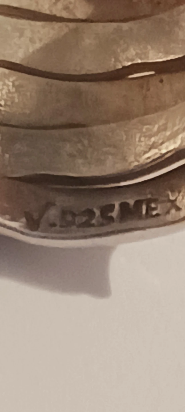 Gorgeous Sterling Silver 925 Mexico Stacked Design Ring.6. - photo 4