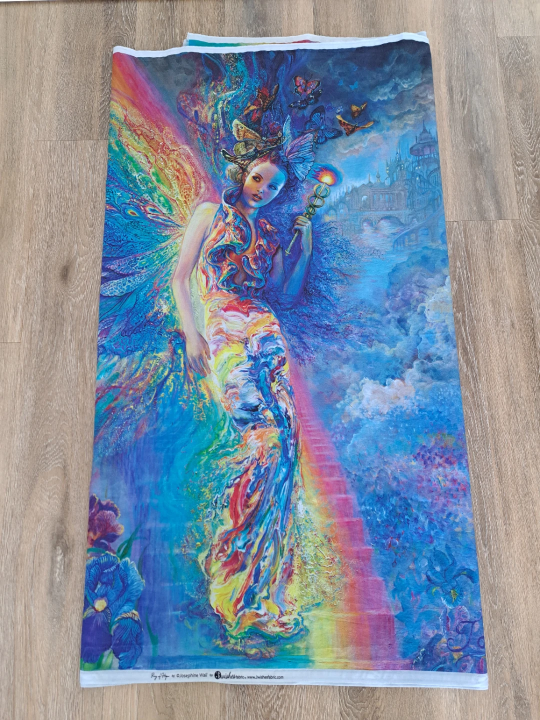 5 Paneles de algodón completos.Fairy Rainbow Fabric. - photo 4