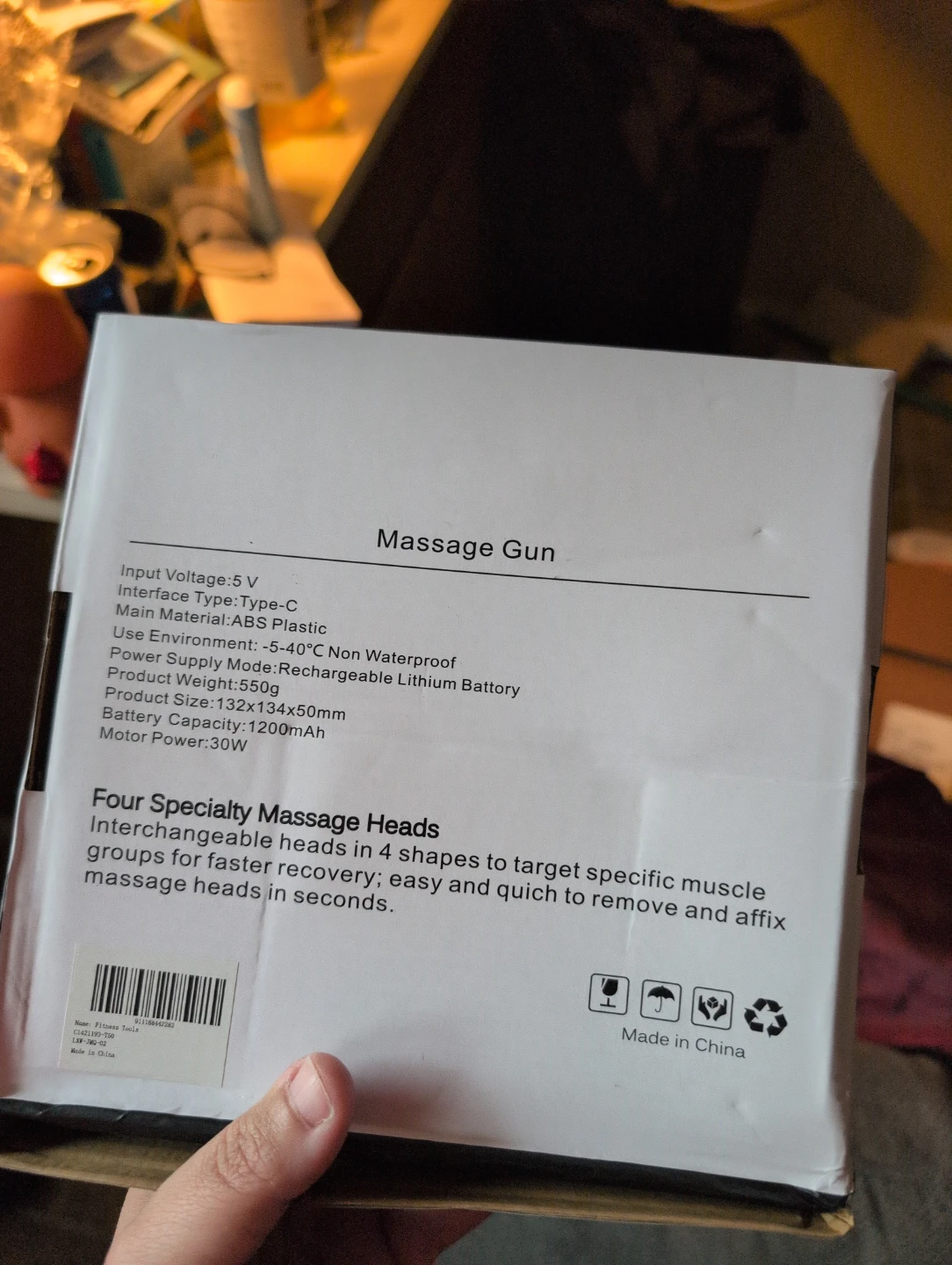 Massage Gun with 4 Specialty Heads, USB Rechargeable - photo 3