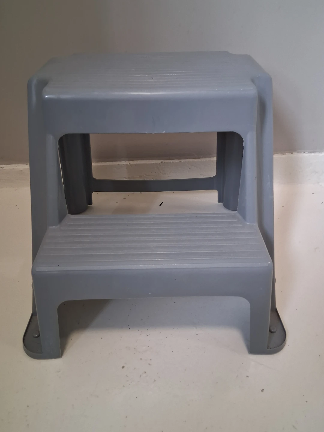 Grey Plastic 2-Step Stool