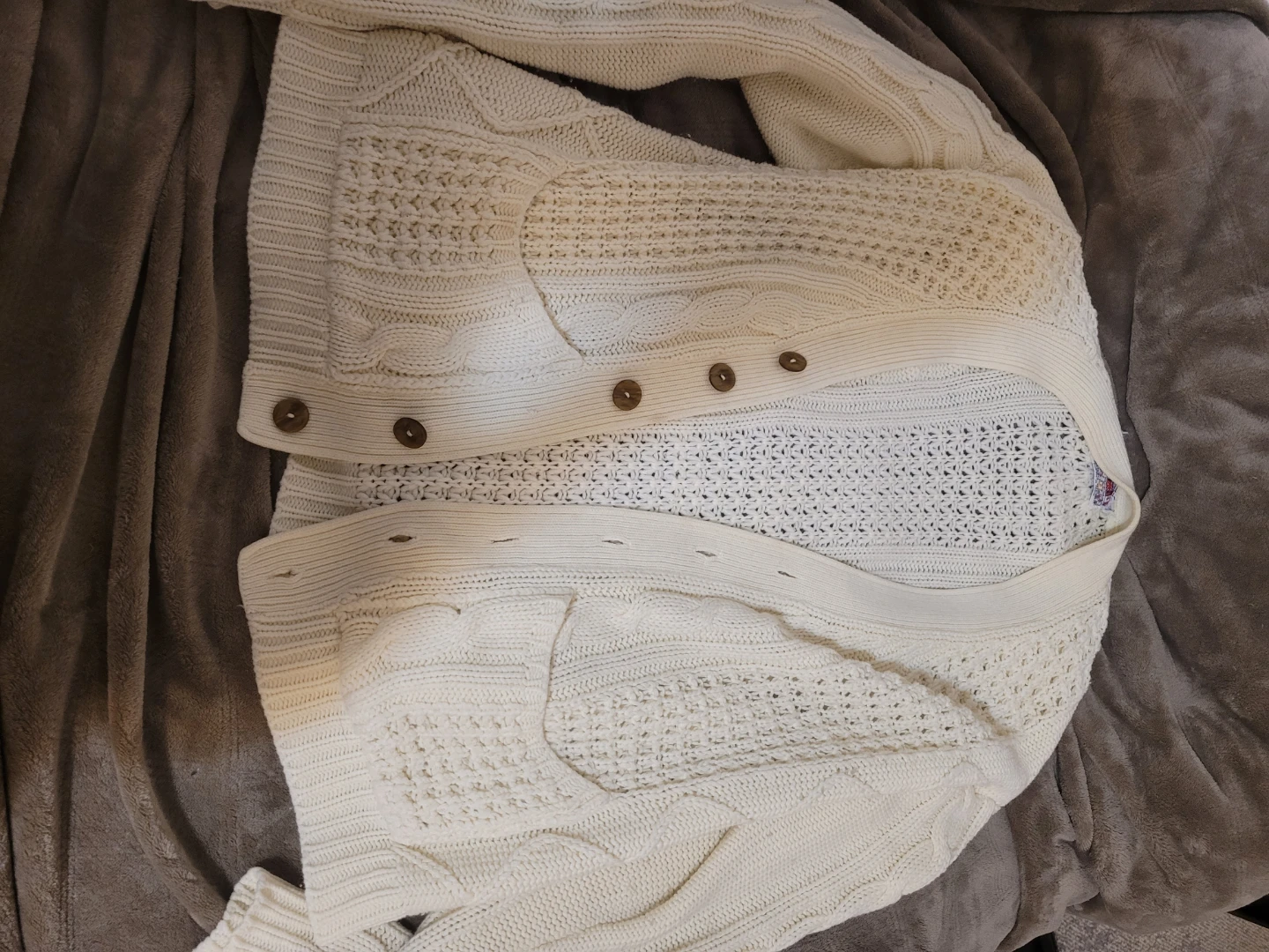 Cream Cable Knit Cardigan