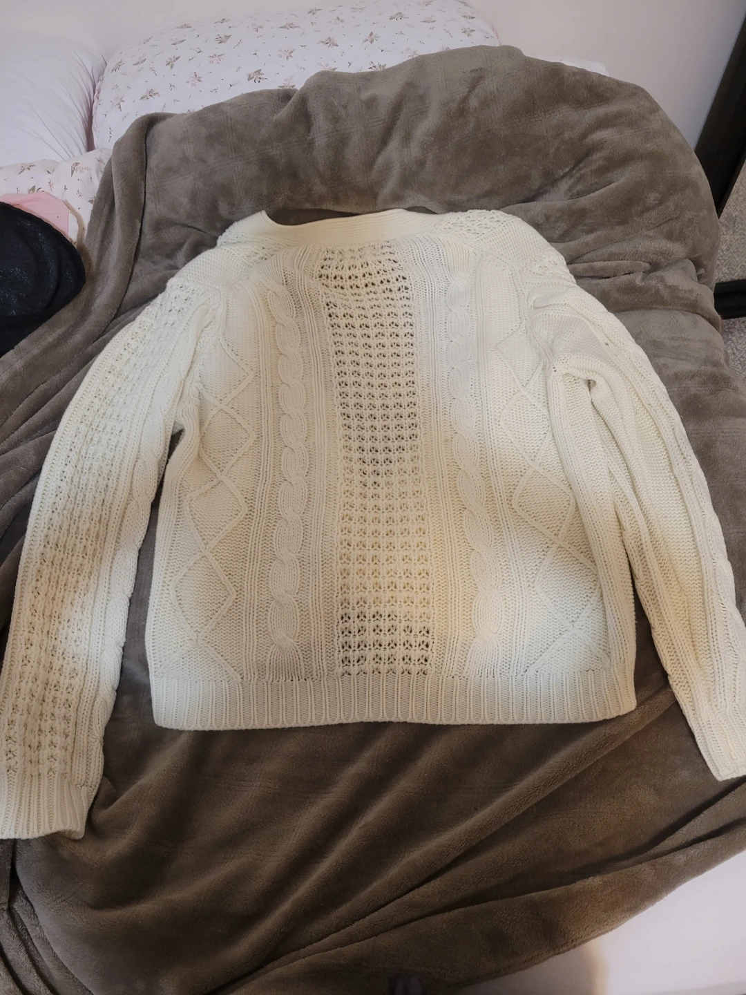 Cream Cable Knit Cardigan - photo 4