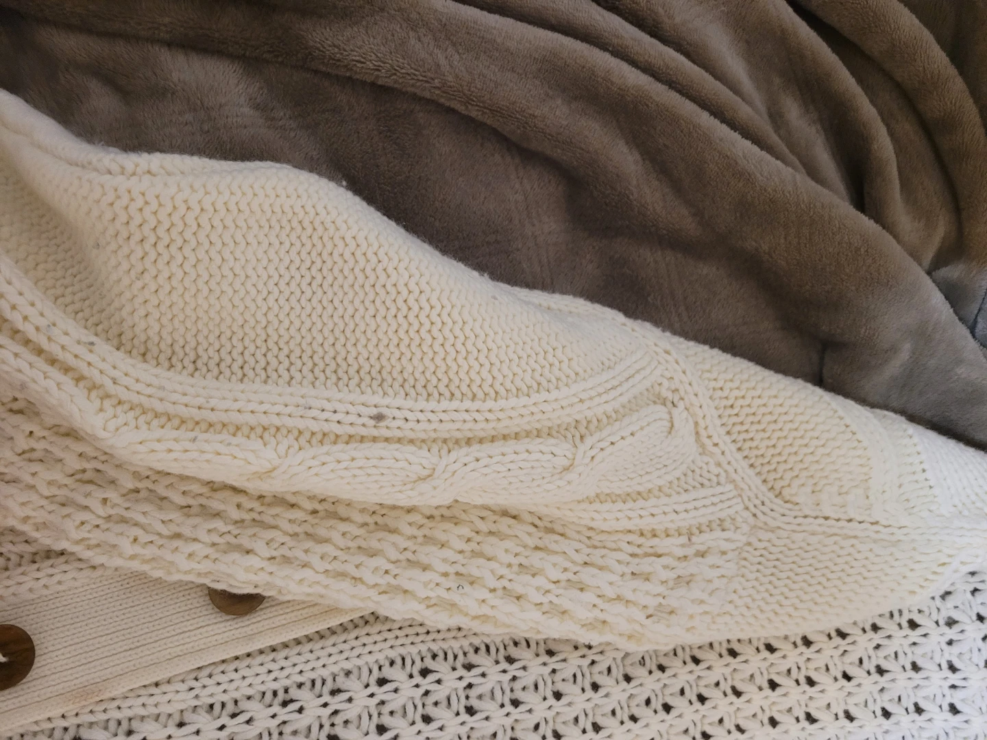 Cream Cable Knit Cardigan - photo 5