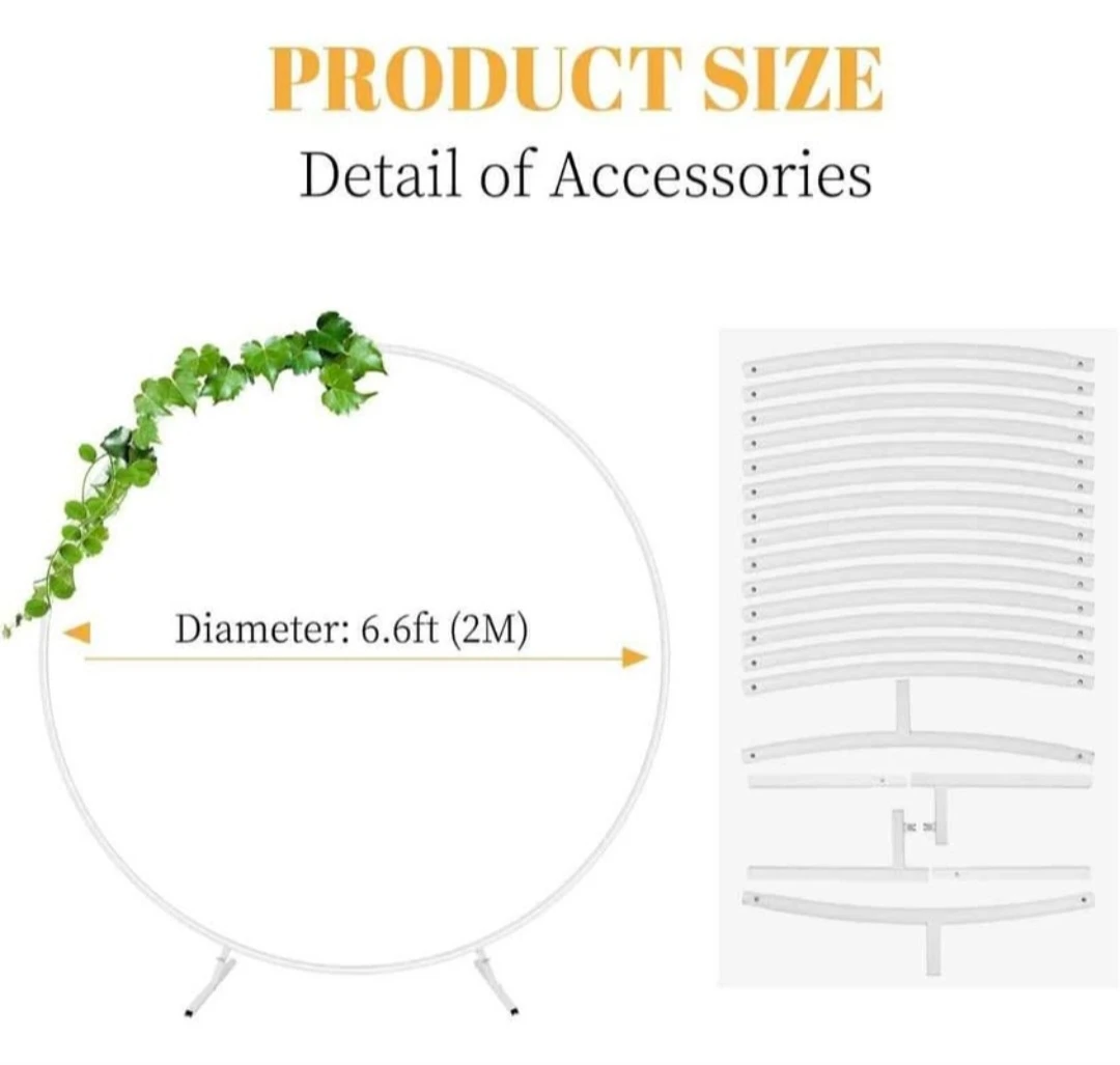 6.6ft Round Backdrop Stand, Stable Balloon Arch Stand, Metal ...