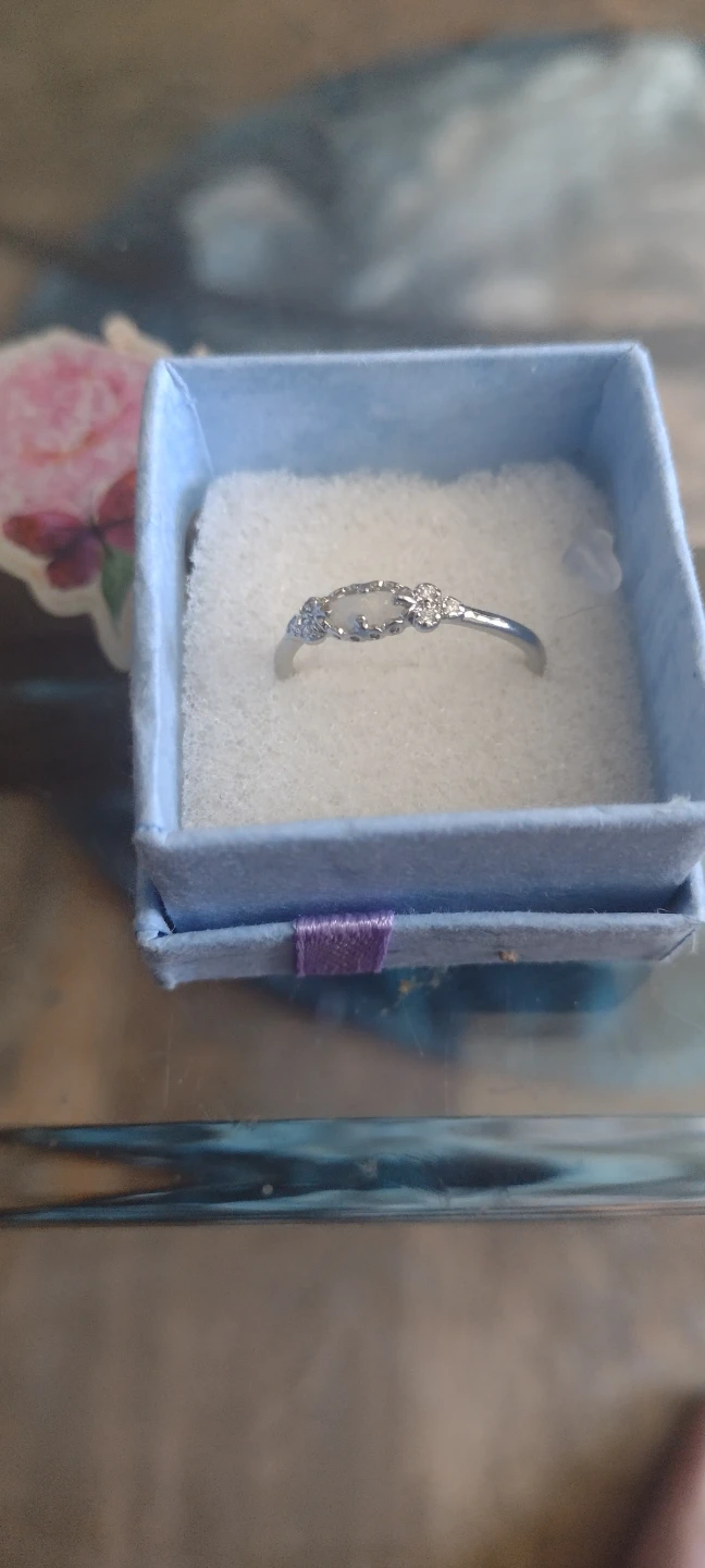 Sterling Silver ring with sparkly accents( Size 6)