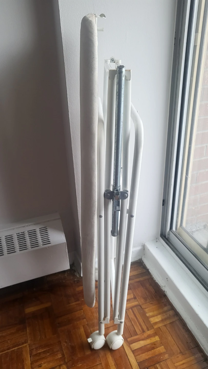 White Folding Ironing Board with Wheels - photo 3