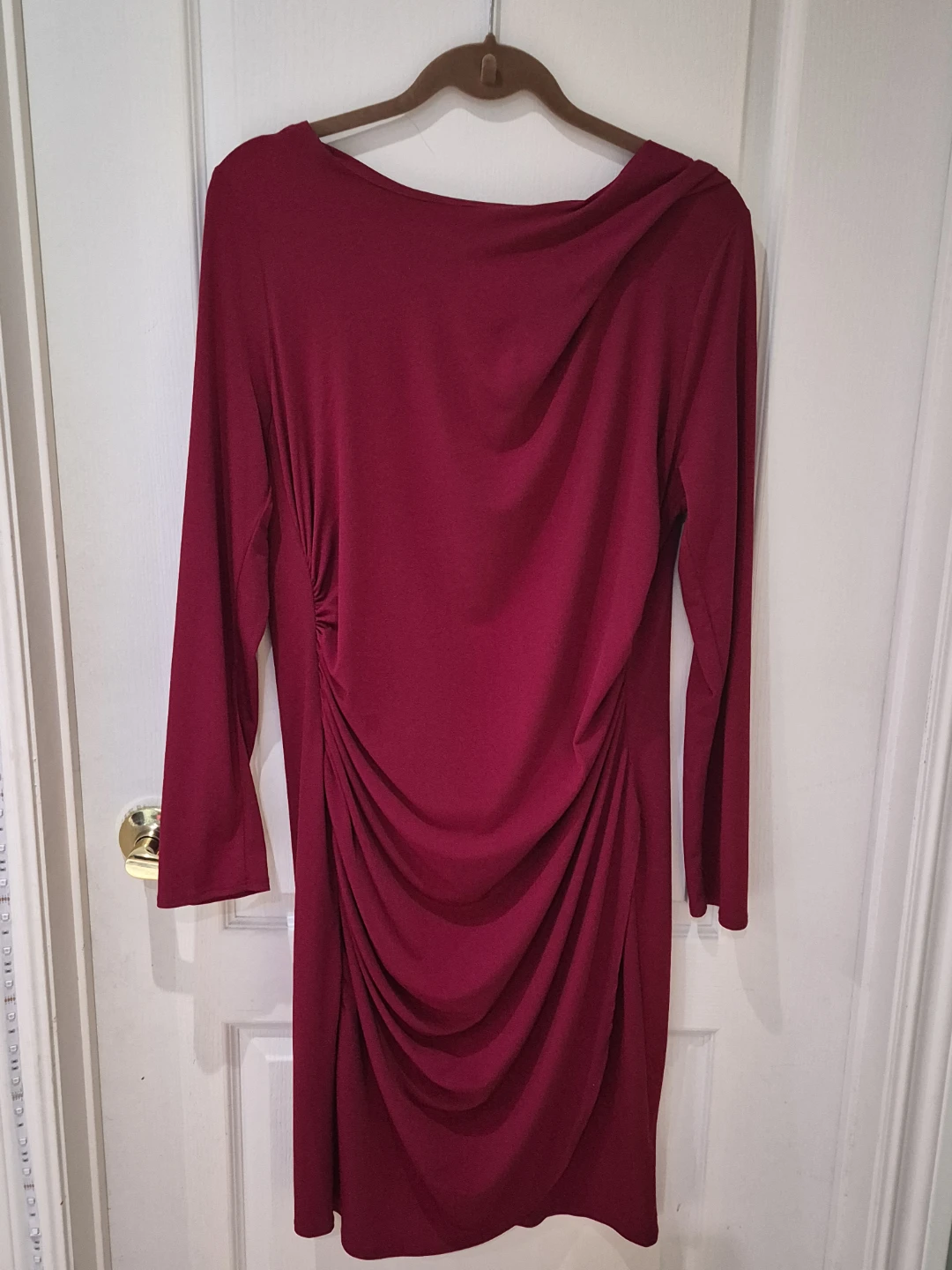Kenneth Cole New York Red Ruched Dress XL