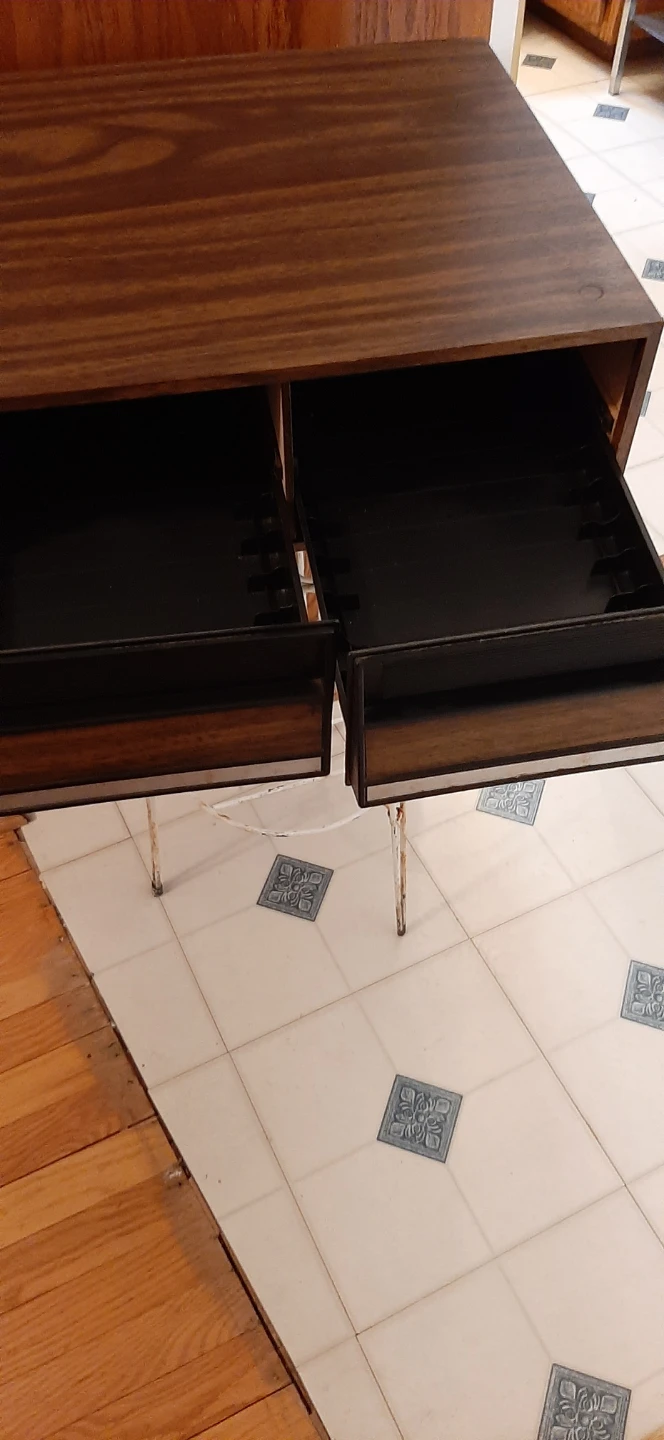 Vintage Wood 2-Drawer Storage Cabinet - photo 2