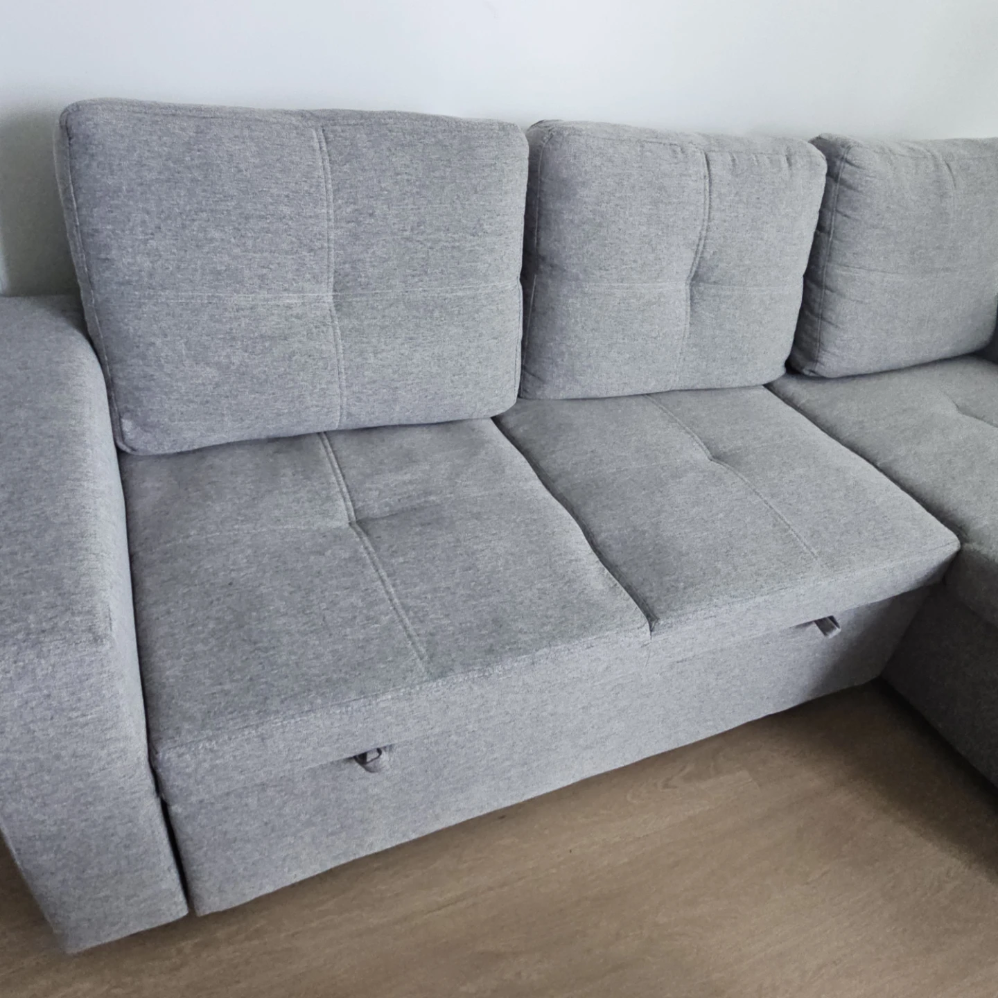 Grey Sectional Sofa bed with Storage Chaise - photo 4