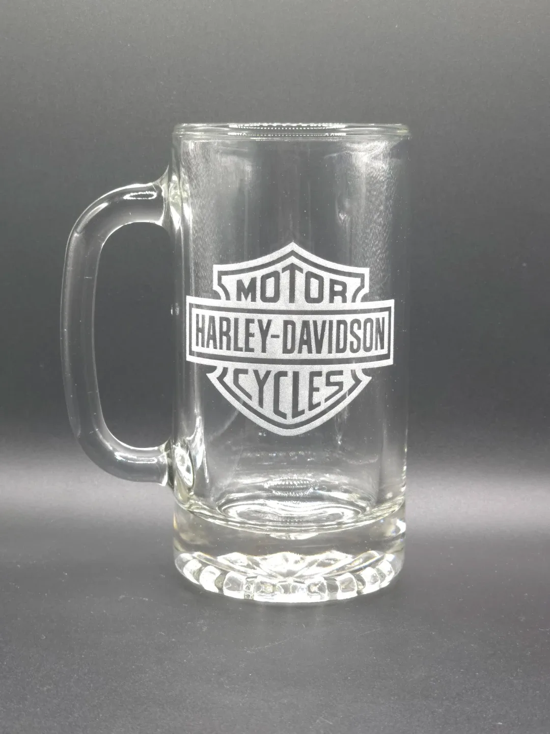 Harley-Davidson Motorcycle Glass Mug