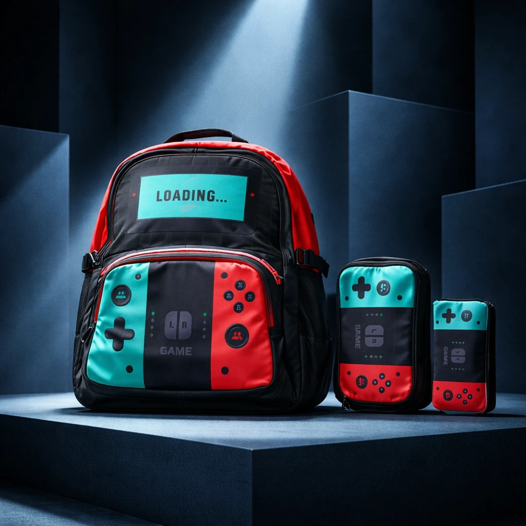 Nintendo Switch Gaming Backpack with Lunchbox and Pencil Case