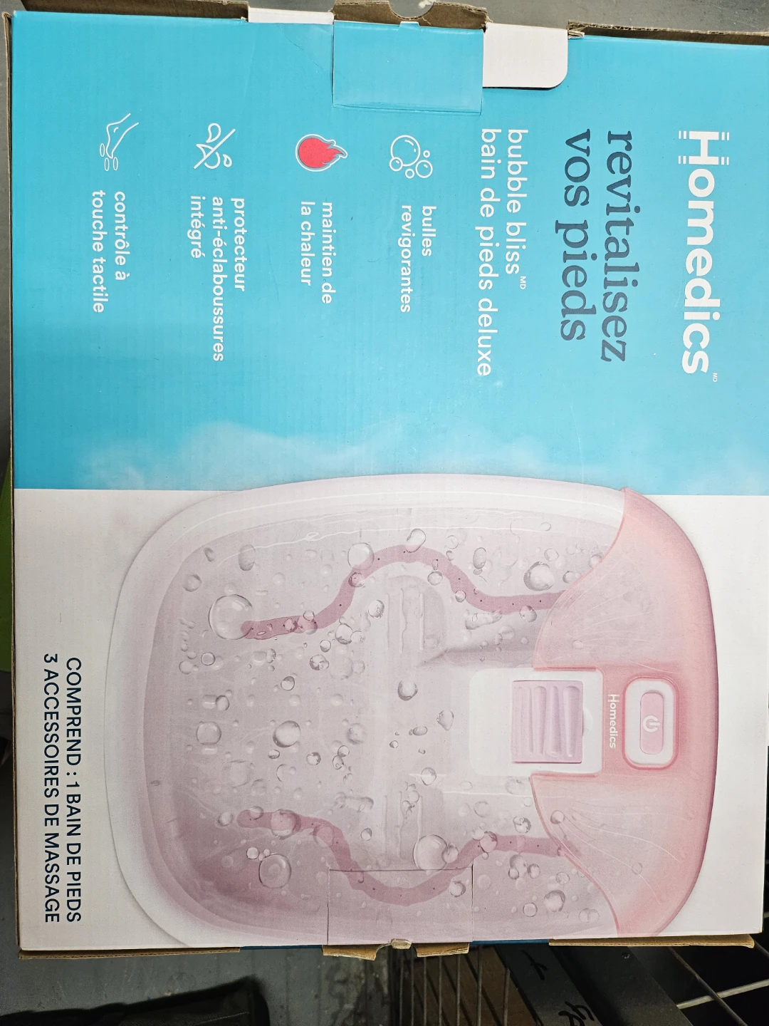 HoMedics Bubble Bliss Deluxe Foot Spa with 3 Massage Accessories