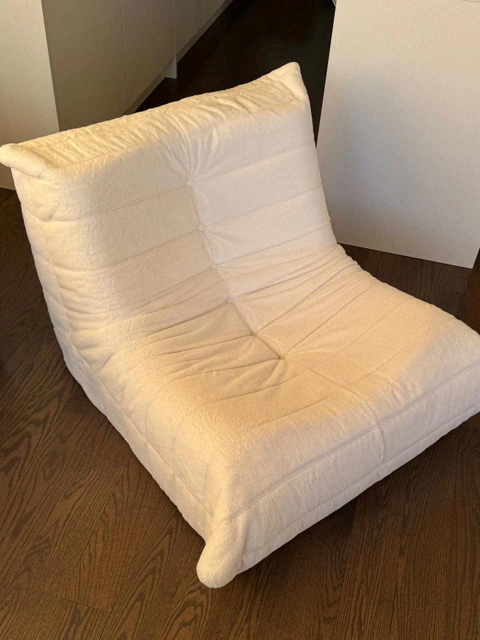 Pair of White Bean Bag Chairs