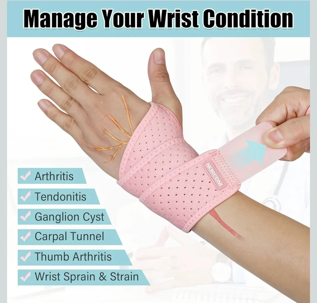 🌱NURCOM Copper Wrist Brace for Men & Women - Pink - photo 2