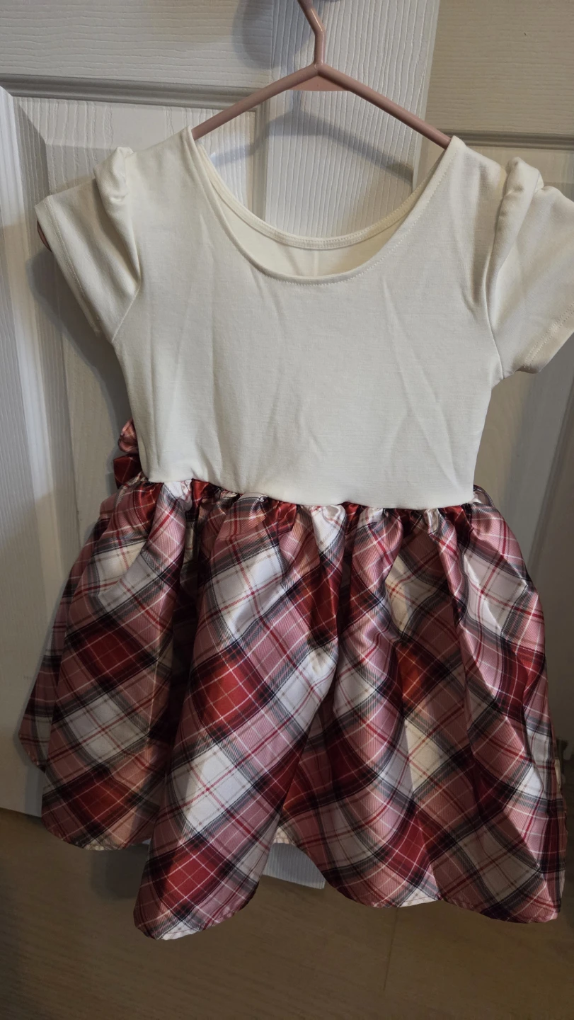Girls Plaid Flared Skirt Dress - H&M Size 4-6