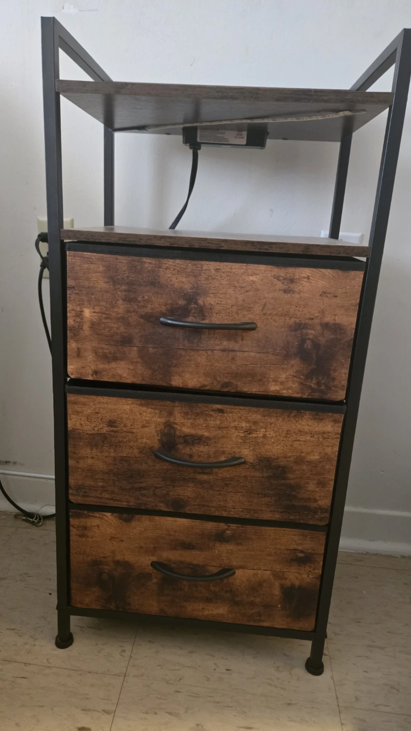 3-Drawer Storage Unit with Remote Controlled LED Lights