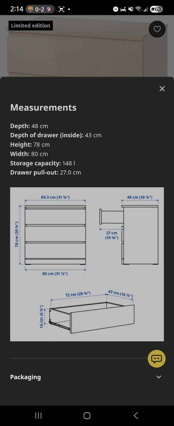 Malm Dark Brown 3-Drawer Dresser - photo 5