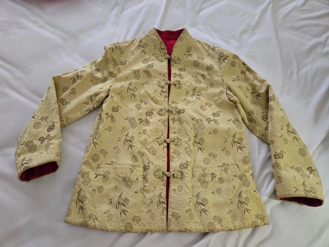 Vintage Reversible Chinese Brocade Jacket with Mandarin Collar - photo 3
