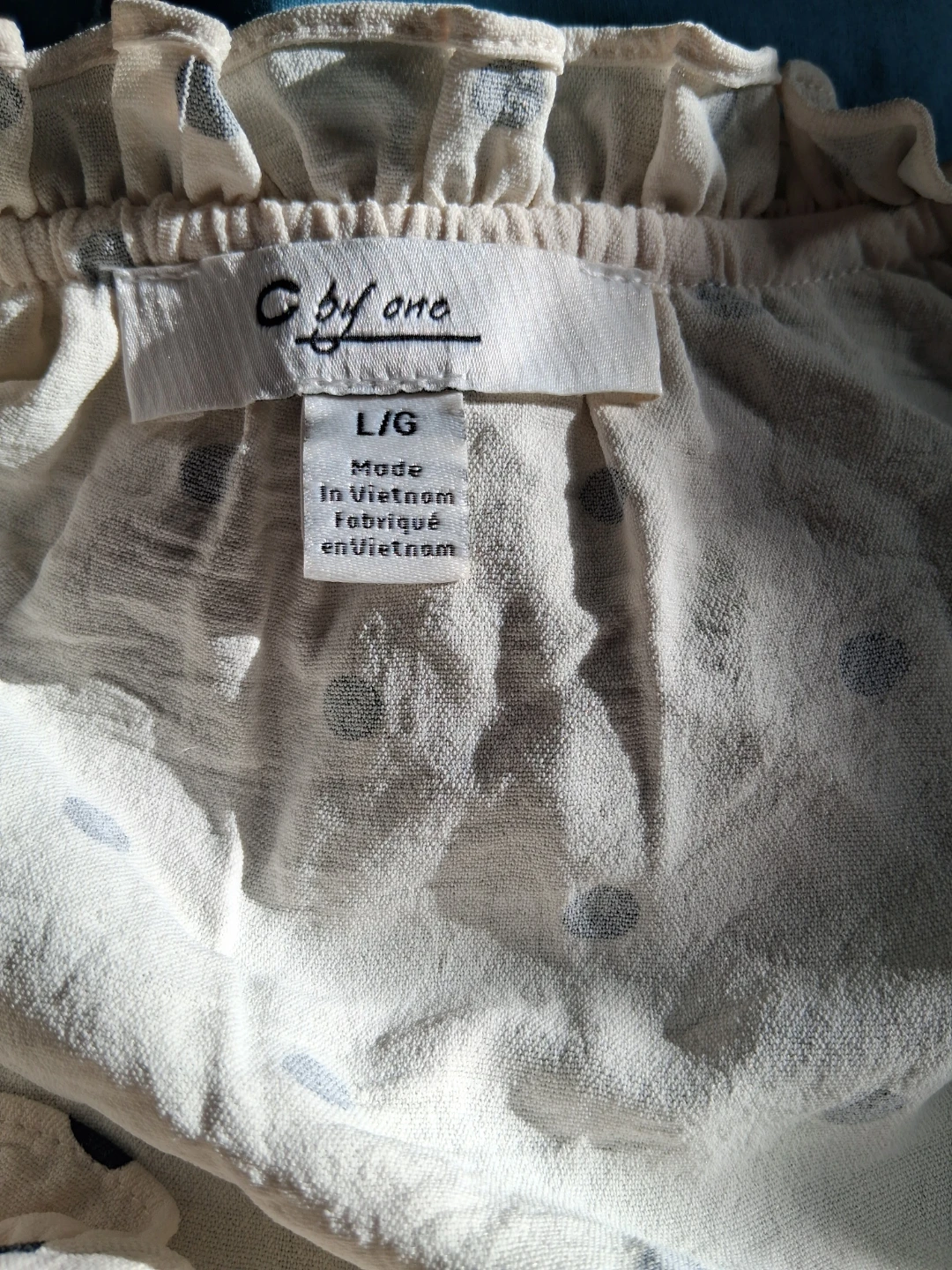 C by one polka dot ruffled top size L - photo 3