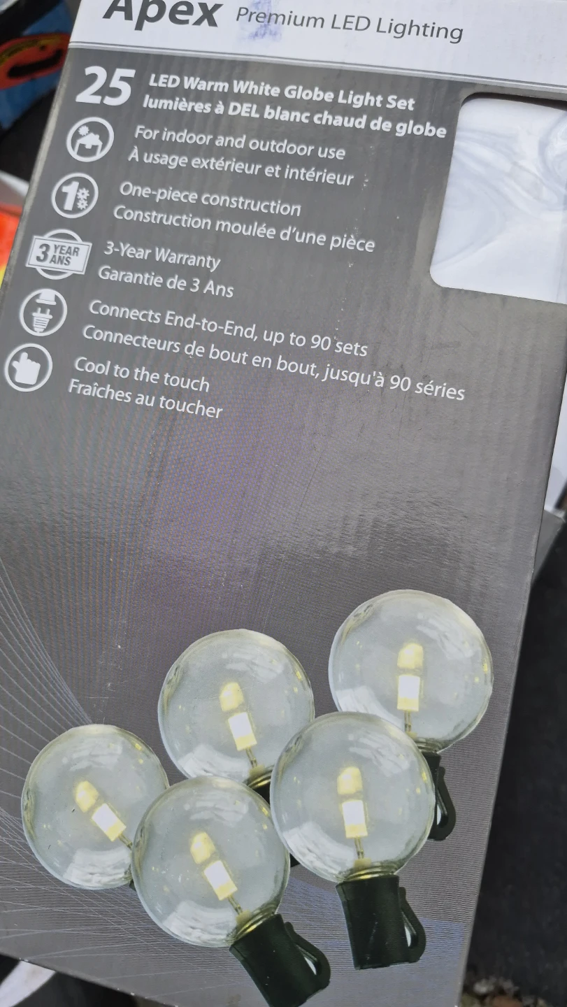 Apex 25 LED Warm White Globe Light Set of 5